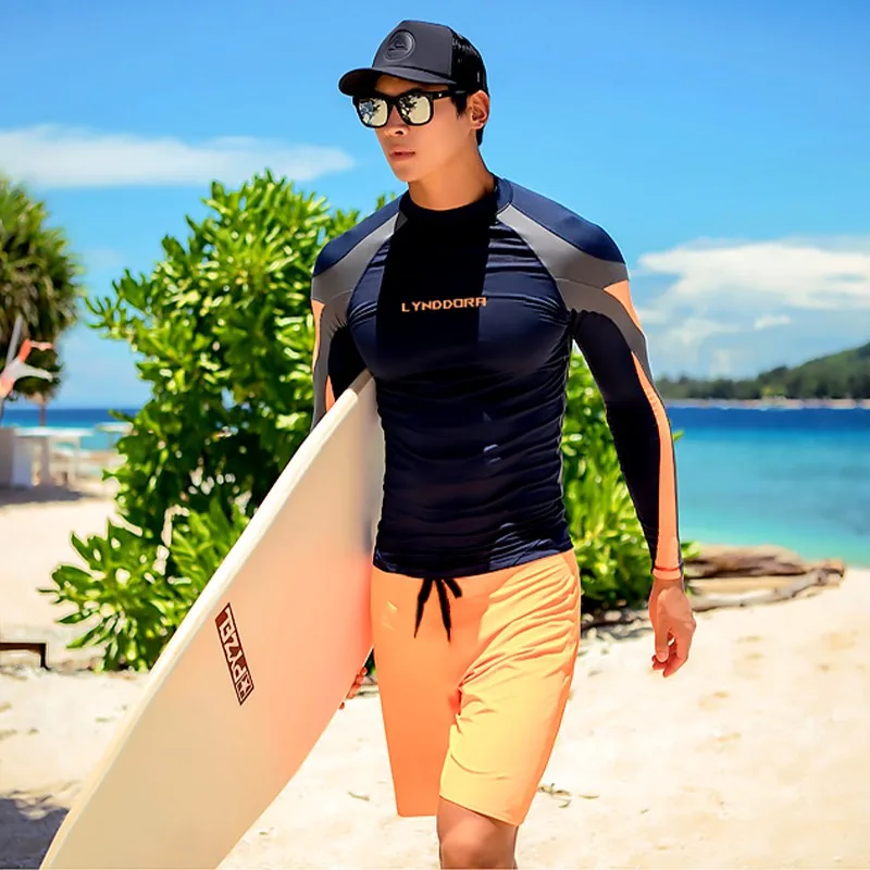 SAILBEE Men's UV Sun Protection Long Sleeve Rash Guard Wetsuit Swimsuit Top Diving Suit Men Split Long-Sleeved Trousers Sunscree image 2