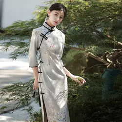 Improved Cheongsam 2023 New Young Retro High-end Temperament Dress Long Spring Qipao Women Chinese Style Modern Fashion