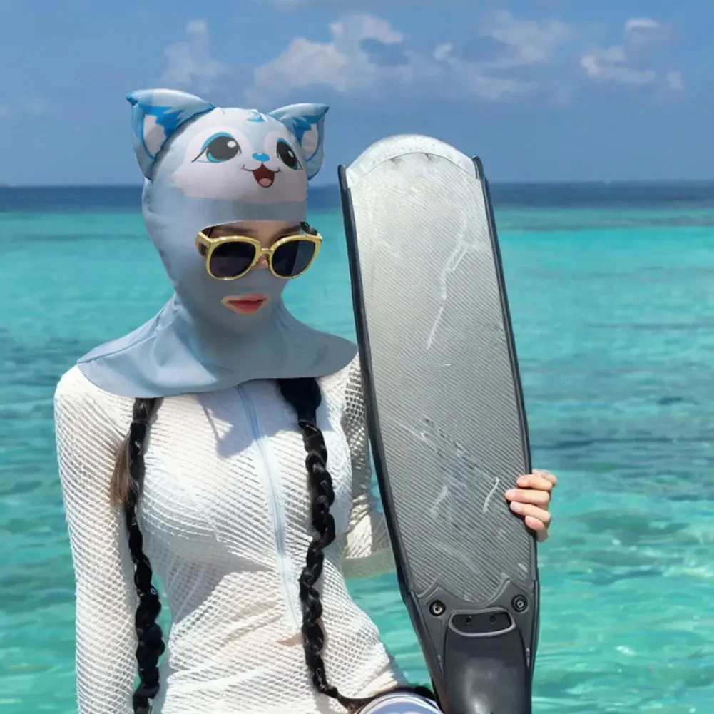 Cartoon Scuba Diving Hood Cat Ear Wetsuit Quick Drying Breathable Diving Cap For Men Women Diving Surfing Water Sports