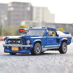 Ford Mustang GT sports car muscle car mechanical race car assembly building block toys