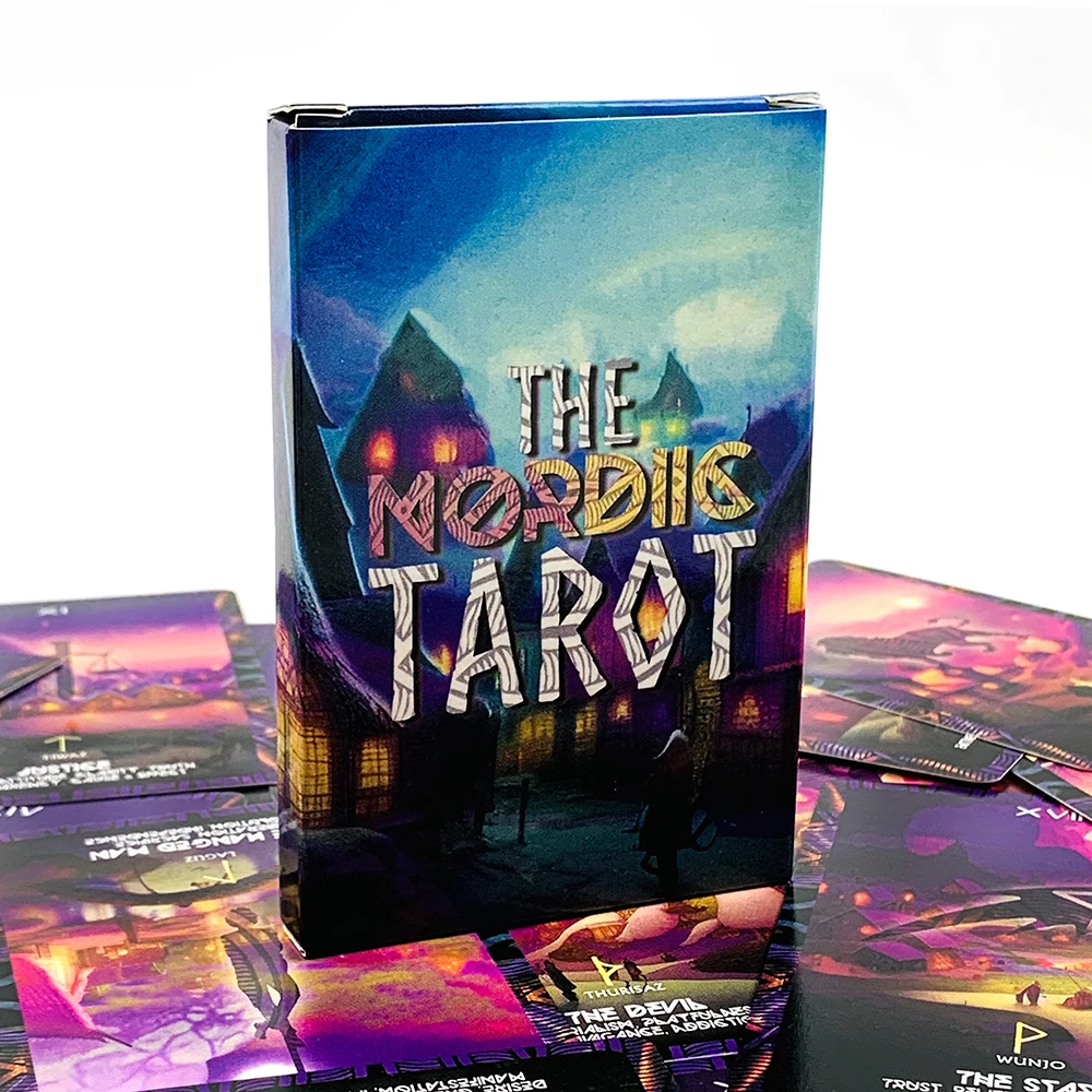 Cartas de tarô nórdicas, baralho de 22 cartas, cartas de jogo de lazer para família, jogo de tabuleiro de adivinhação mística, presentes de ano novo