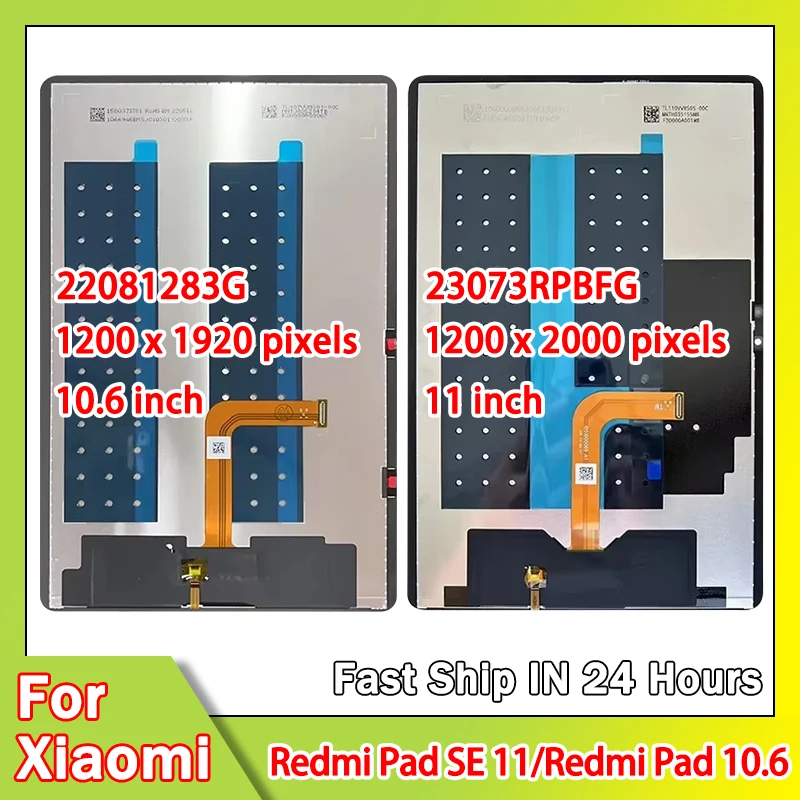 GEFENSI Tested For Xiaomi Redmi Pad SE 11 Redmi PAD 2 2nd 23073RPBFC LCD Display+Touch Screen For Redmi Pad 10.6 22081283G LCD