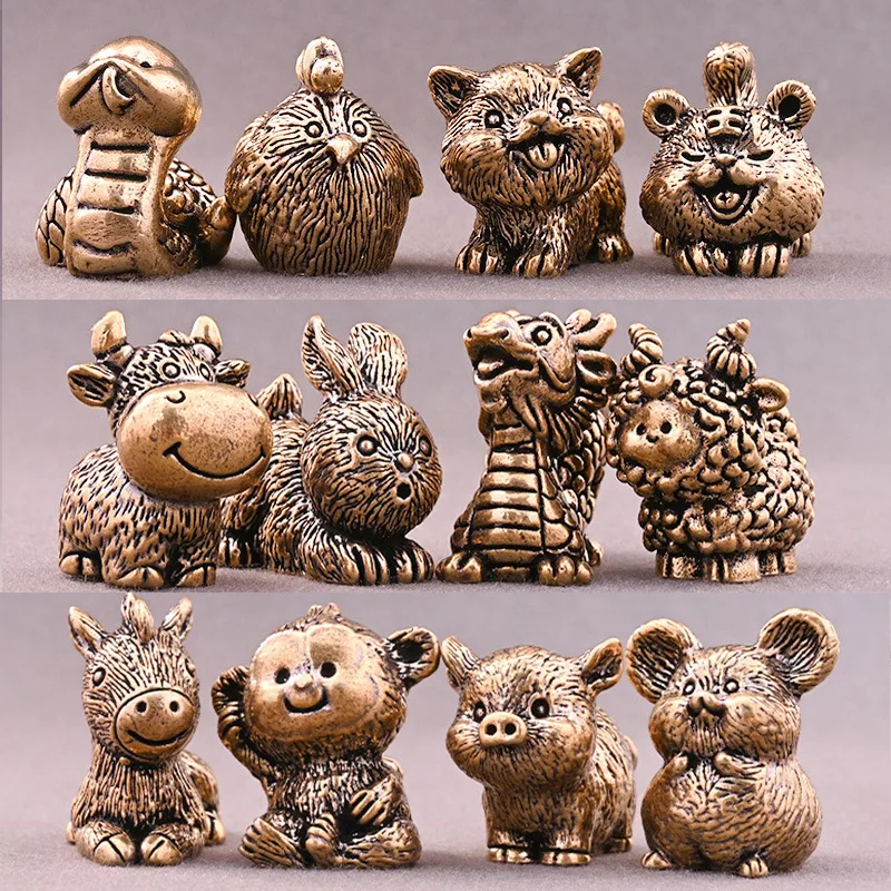 Brass Cute Adorable Mouse Desktop Decoration Desktop Statue, Home Office Desk Ornament Decoration Figurine for Study Home Decor