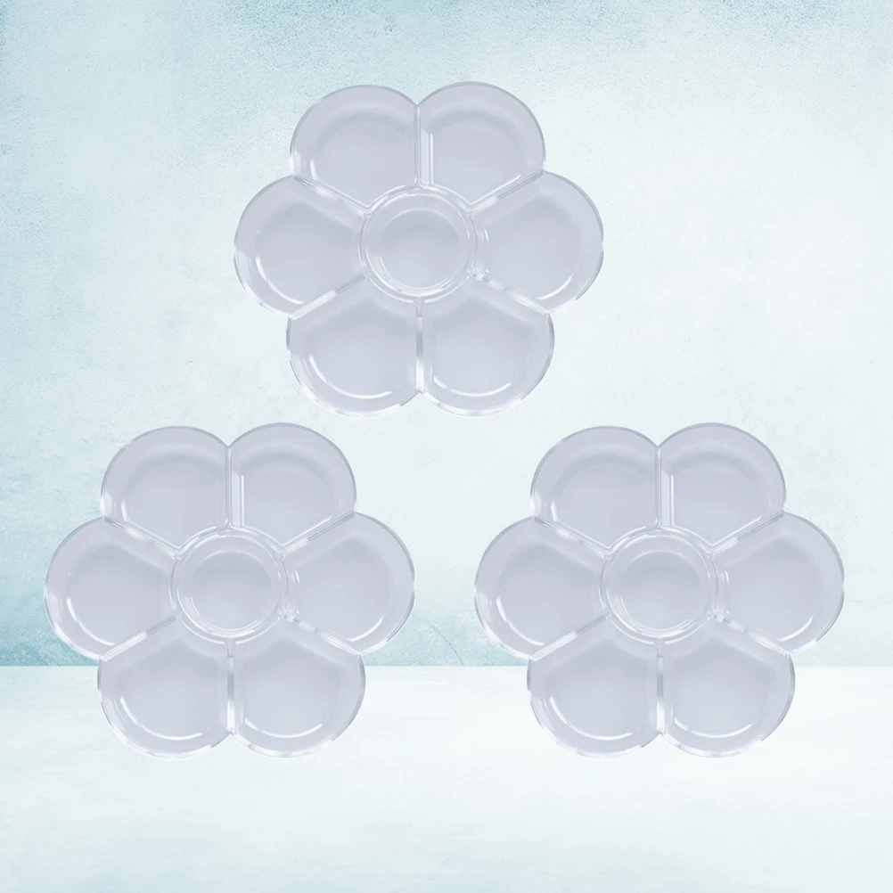

3Pcs Paint Tray for Artists Round Plastic Palette Transparent Lightweight Stackable Storage Friendly Ideal for DIY Painting