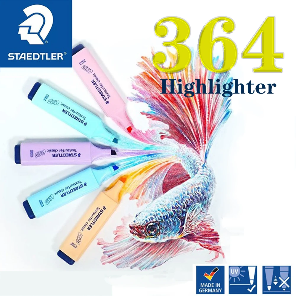 1PC Germany STAEDTLER Highlighters 364 DIY Graffiti Large Capacity Drawing Pen Color Markers School Stationery Art Supplies