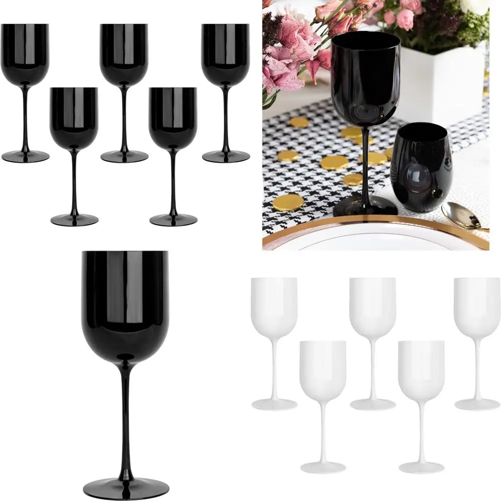 

Набор из 25 элегантных твердых пластиковых бокалов для вина на 12 унций, чашек с боками для вечеринок и мероприятий