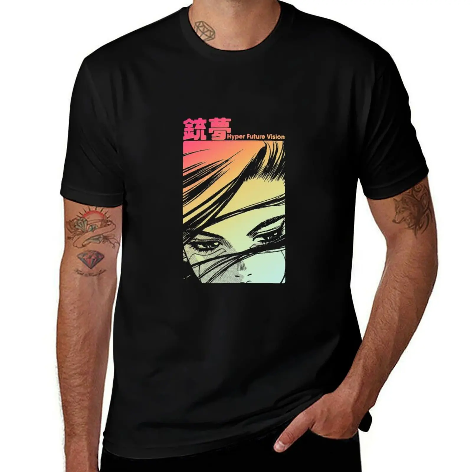 Hyper Future Vision Gunnm T-Shirt Athletic Quick Dry for Men T-Shirt