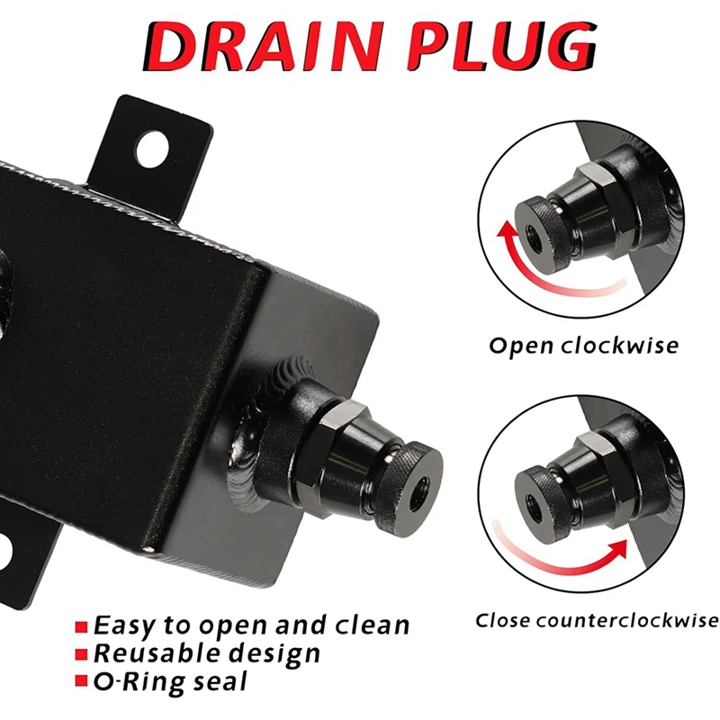 Super Sale Universal 10AN Aluminum Baffled Oil Catch Can Brushed Reservoir Tank with Breather Filter 1000ml