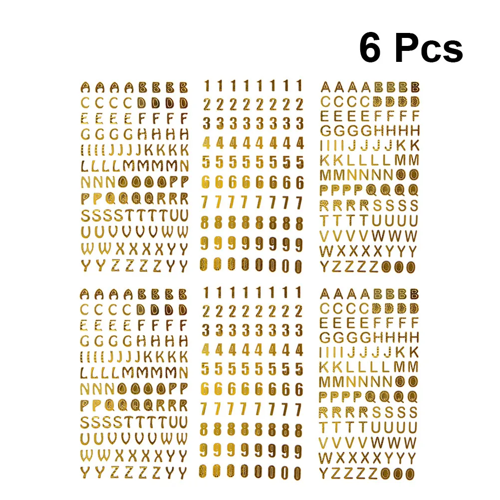 

Наклейки для горячего тиснения: креативные, 6 листов, цифры и буквы, для детского творчества, украшения класса, декоративные наклейки