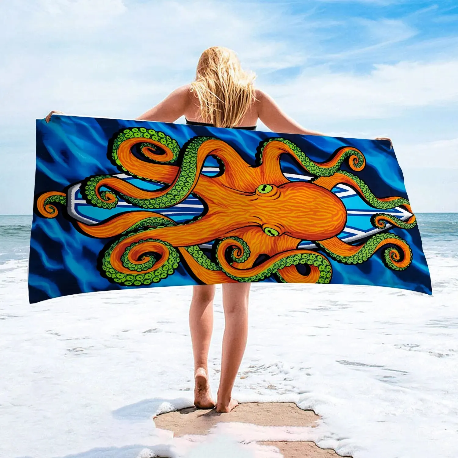 1pc 75x155cm Beach Towel Bath Towel Pool Towel Super Soft Plush CottonTowel for Beach,Must-have Item for Seaside Travel,275GSM