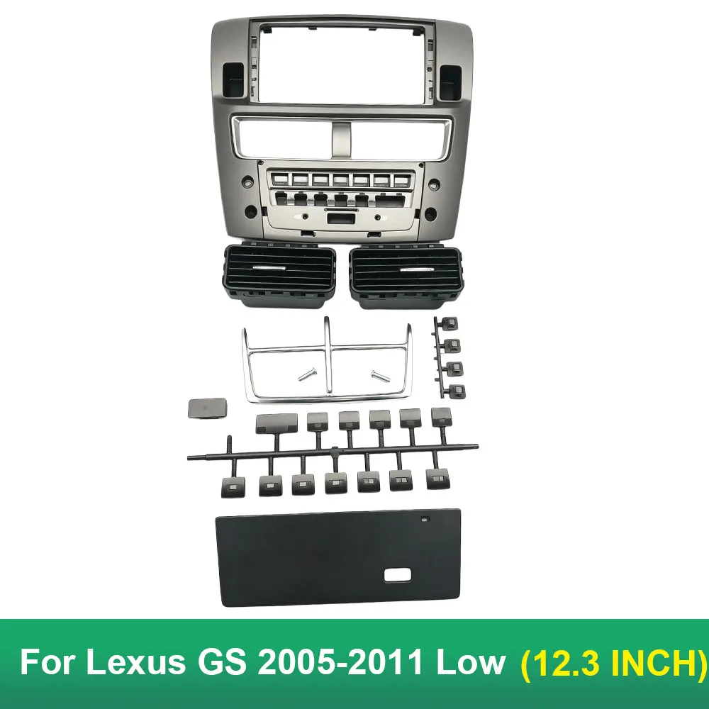 12.3 Inch Car Radio Fascia Frame for Lexus GS 2005-2011 Low Trim Android Stereo GPS Navigation Dash Panel Kit