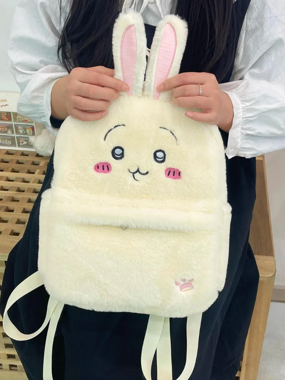 Mochila de conejo personalizada para mujer, bonita mochila de estudiante de dibujos animados, gran capacidad, Campus, nueva