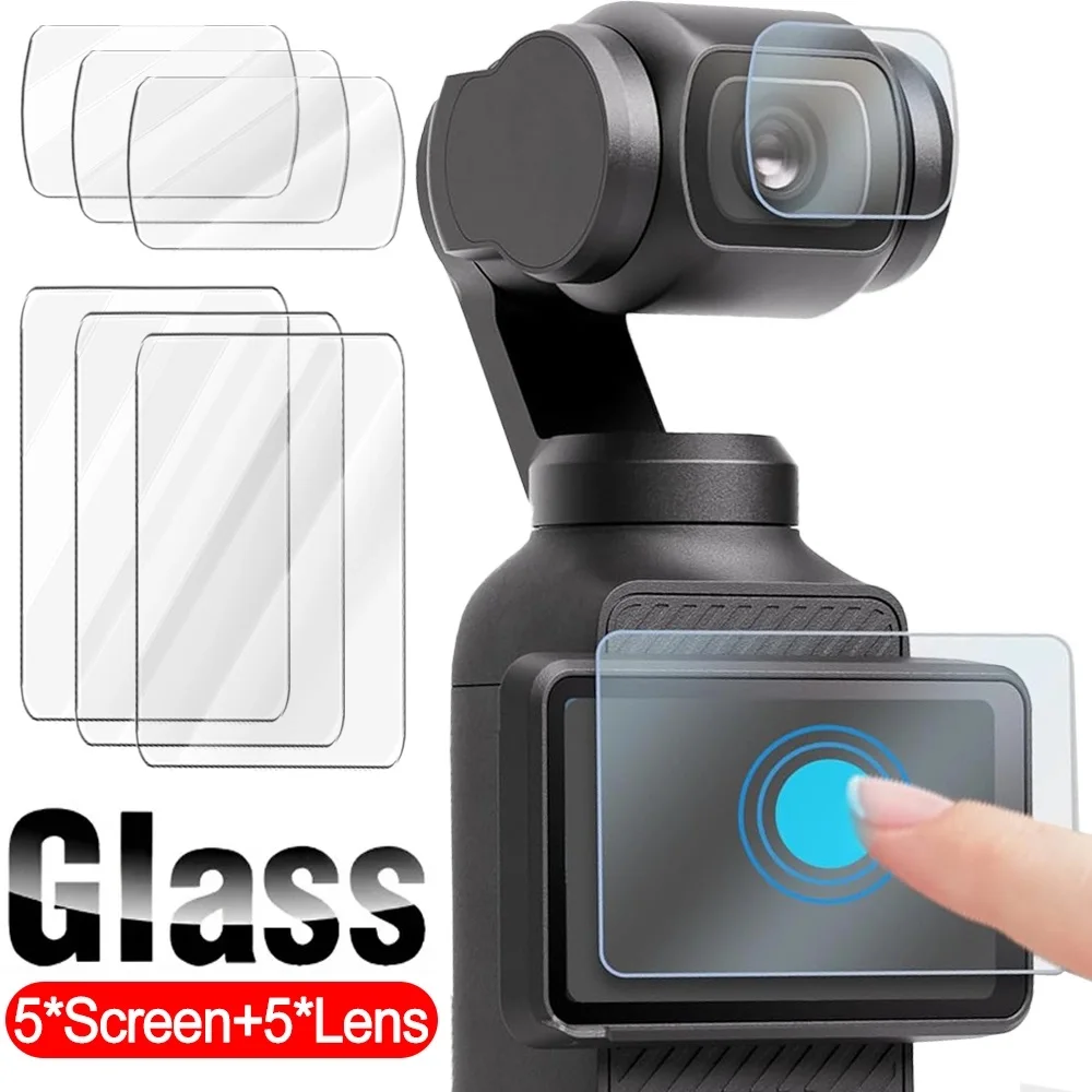 10in 1 Tempered Glass Film for DJI Osmo Pocket 3 LCD Screen Protector & Camera Lens Films 9H Hardness Protective Covers for DJI