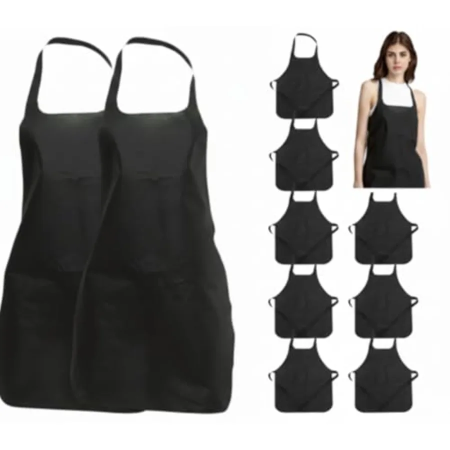 12Pcs Disposable Aprons Non Woven Waterproof Protective Apron for Cooking Painting Dishwashing Cleaning Adults Bulk Smocks for