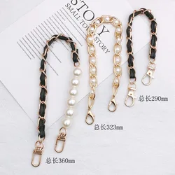 Metal and PU Chain Phone Lanyard for iphone 14 redmi xiaomi samsung Leather Pearl Camellia Bracelet Chain Anti-loss Hand Rope