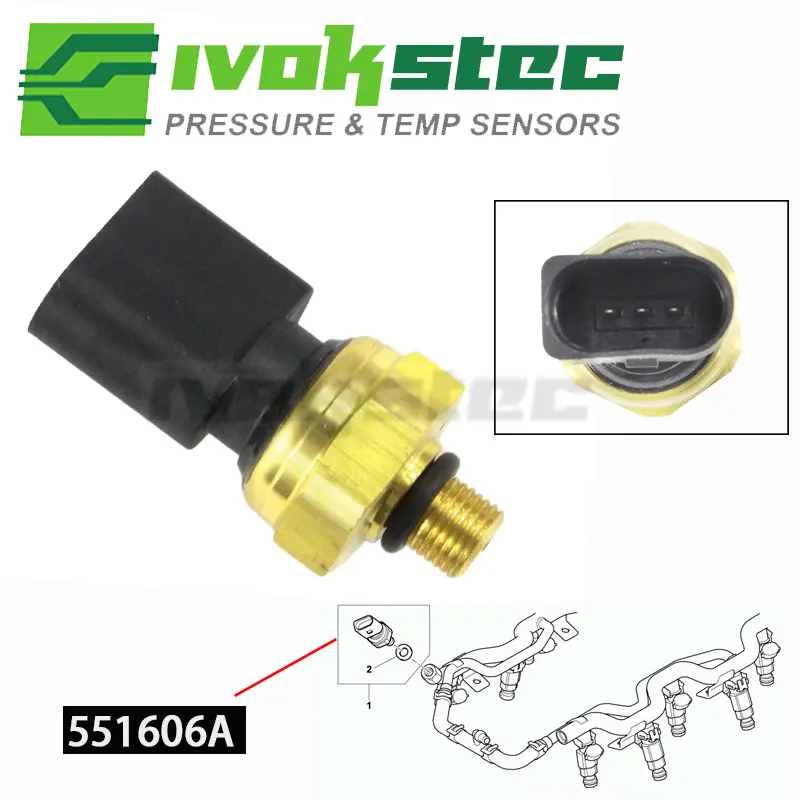 

551606A 51CP03-05 Fuel Injection Pressure Sensor Sender For AUDI A8 Q7 V6 VW CC 358 TOURAN Golf Mk IV Passat 2.0 3.6L