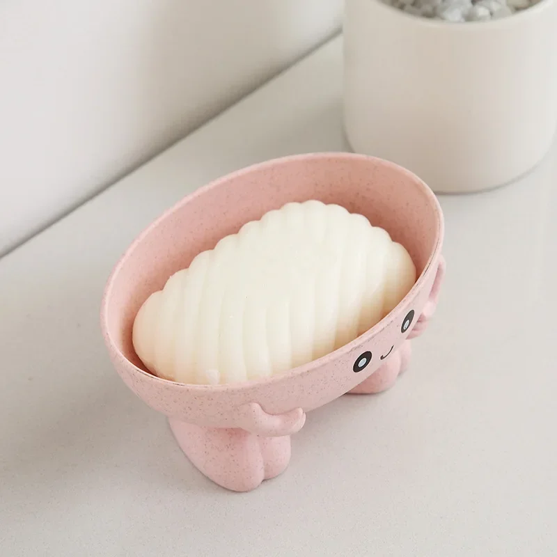 Eco-friendly 1Pcs Soap Box Non-slip Soap Dish Bathroom Supplies Soap Holder Cartoon Shape