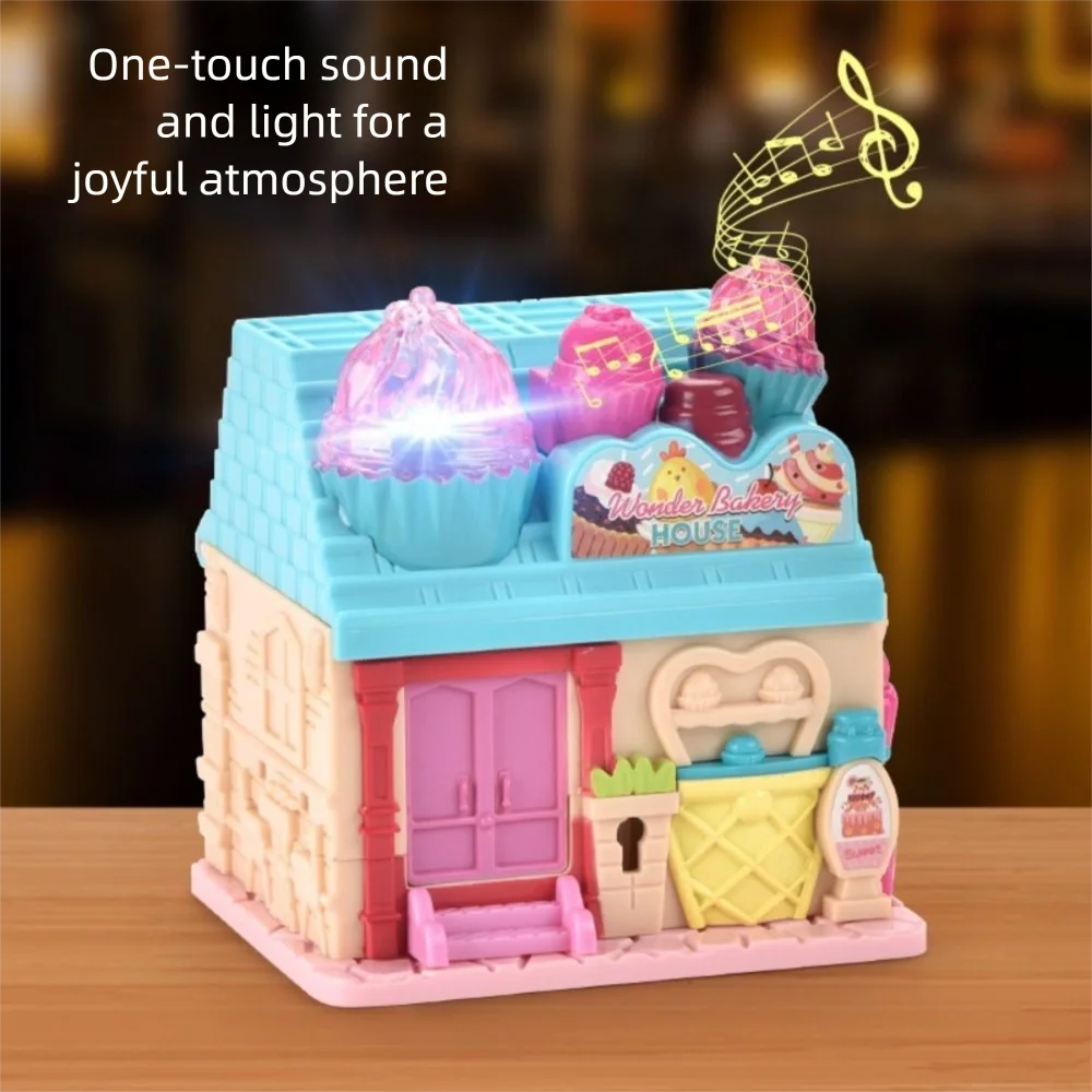 Creative Simulation Play House Toys Expandable 3D Houses with Furniture Interactive with Lighting and Music