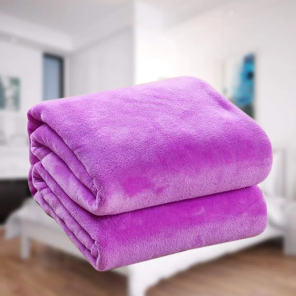 

120x200cm Flannel Bed Blanket Smooth Fabric Elegant Look Versatile for Sofa Bed Decor and Camping Trips Purple