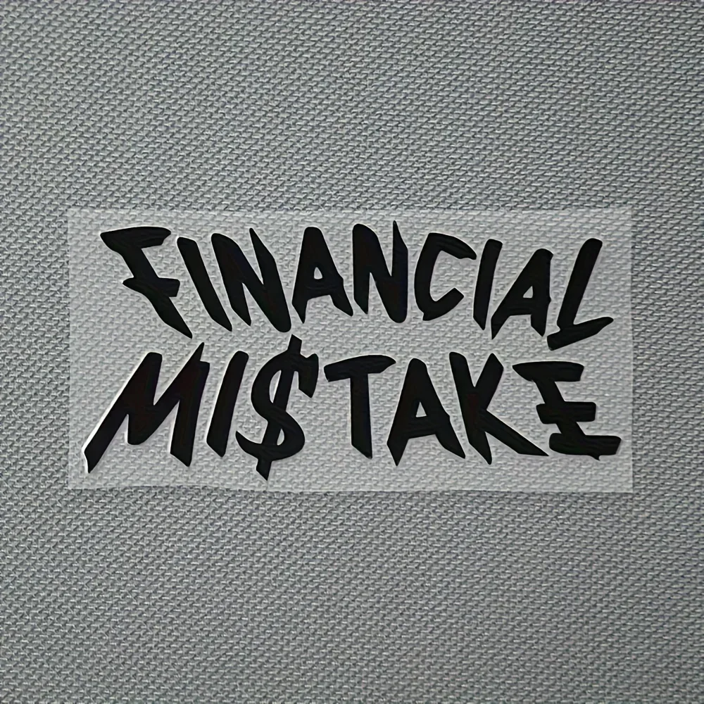 1PC Holographic Financial Mistake Vinyl Sticker Iridescent Decal for Car Motorcycle Body Personality Styling Decor