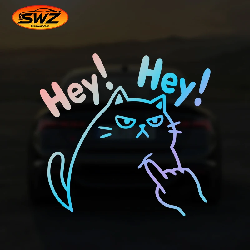 

Funny Angry Cat Car Sticker "Hey! Hey!" Don’t Touch Me Vinyl Decal Cute Anime Animal Bumper Window Laptop JDM Style