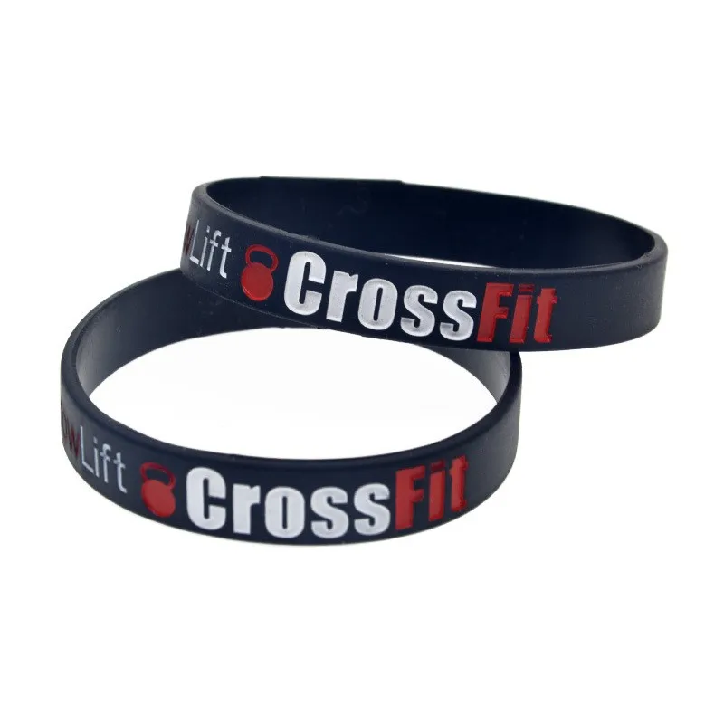 50 Pcs Squat Jump Climb Throw Lift Crossfit Silicone Wristband 1/2 Inch Wide Sport Gift Bracelet