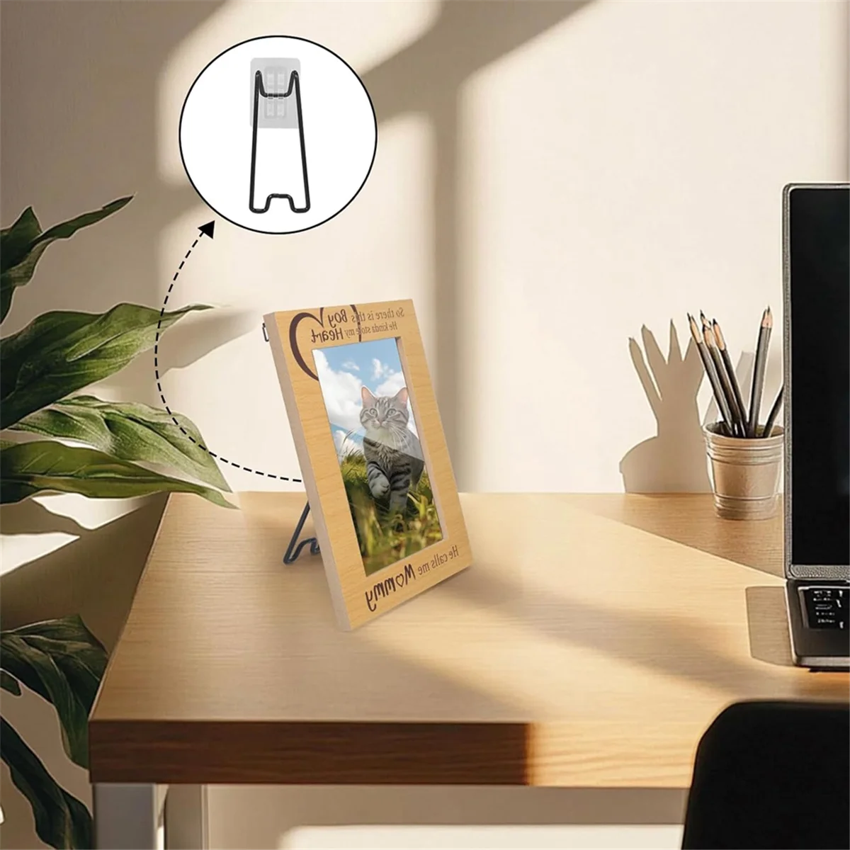 

ABNJ 5PCS Adjustable Metal Picture Frame Easel Backs, Self Adhesive Photo Frame Stands for Frames,Easel Back Supports B