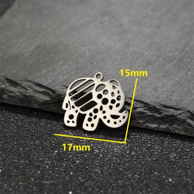 5pcs Origami Stainless Steel Elephant Fox Pendant Lovely Deer Dog Jewelry DIY Making Animal Charm Necklace Bracelet Accessories