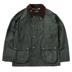 Men's Oil Wax Safari Jacket Oliver Green Slim Fit Waterproof Classic England Fashion Motorcycle Vintage Male Clothing