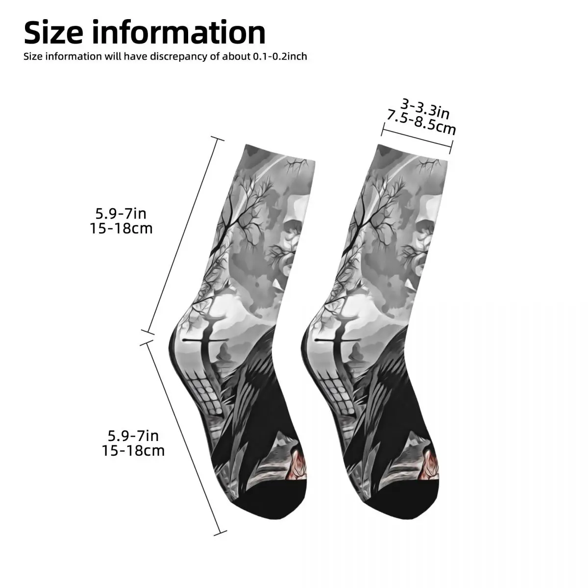 Poe Tribute Socken Designer Marke Halloween rutsch feste Herren Socken Damen