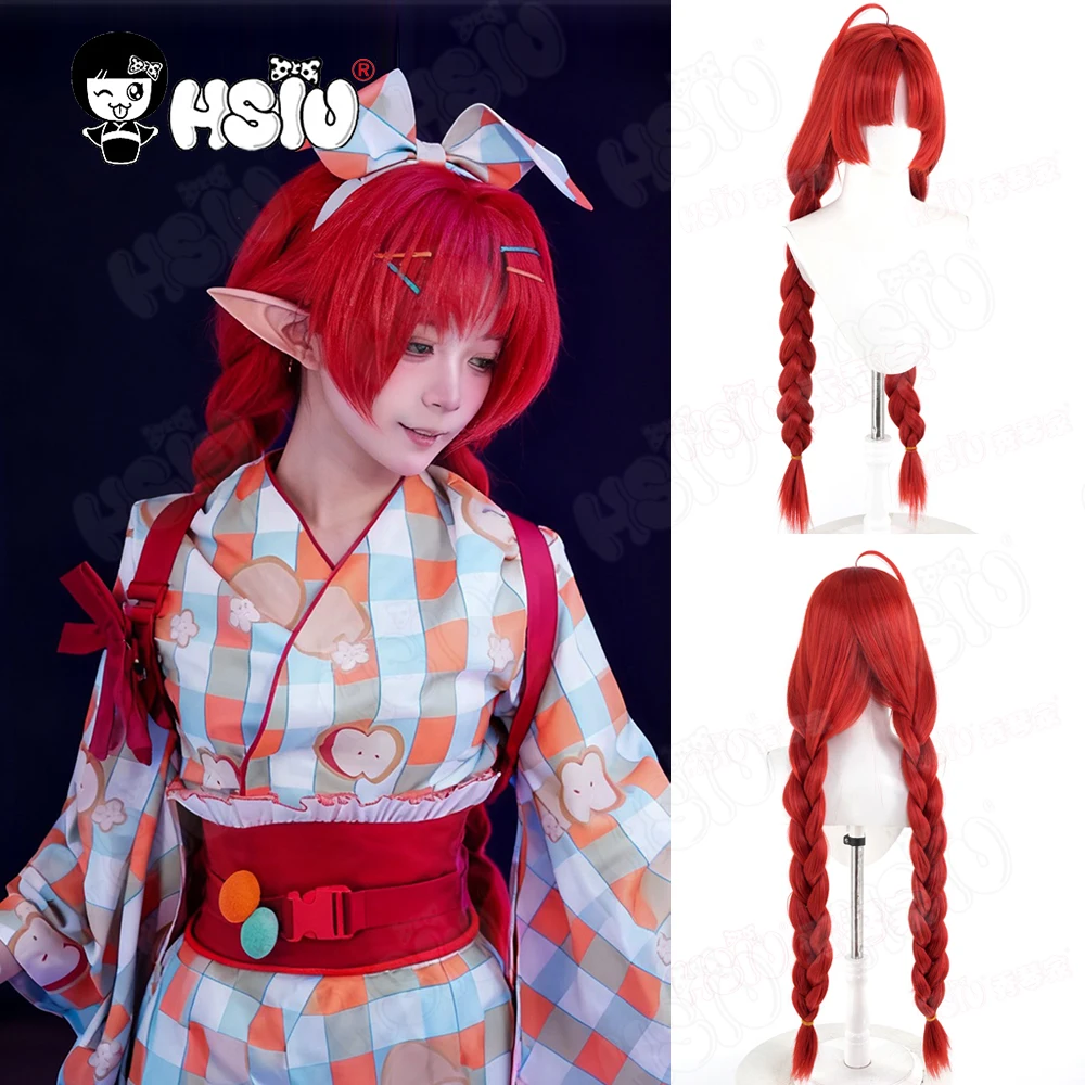 

Myrtle Cosplay Wig Fiber synthetic wig「HSIU」95Cm long red Wig+Wig cap Game Arknights Myrtle Taiko Cosplay Wig