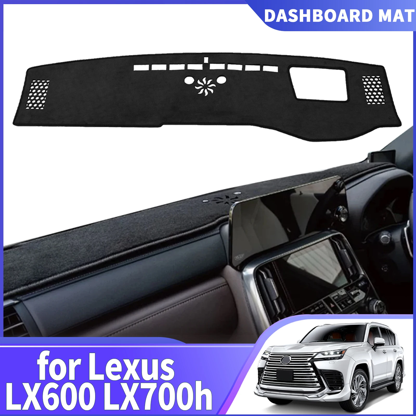 يصلح لكزس LX600 LX700H LX 600 700h اكسسوارات السيارات داشمات غطاء لوحة القيادة وسادة واقية السجاد داشمات ظلة