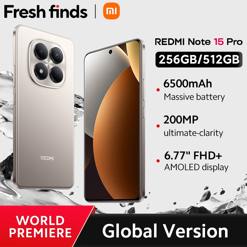 �y�Z�[�����z�y���E�����J�z�O���[�o���� Xiaomi Redmi Note 15 Pro MTK Helio G200-Ultra 200MP���ɉ掿�J���� 6.77�C���`AMOLED�f�B�X�v���C