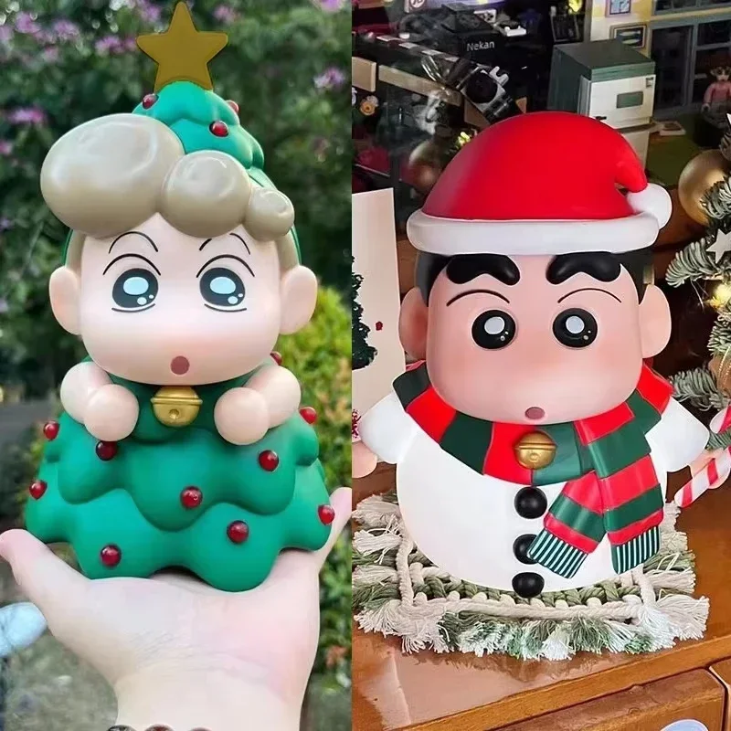 No brillante Shinnosuke Nohara Nohara Himawari Figuras De AçãO Crayon De Natal Shin-Chan Figuras Bonito Anime Pvc Modelo ColeçãO