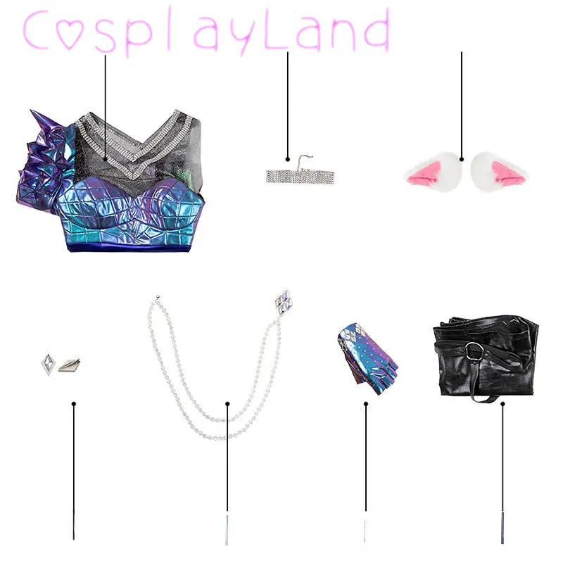 LOL KDA 2020 S10 Finals Ahri Kostüm Karneval Halloween Cosplay Anzug KDA Alle Heraus Kleid Frauen Sexy Bühne Leistung Outfit