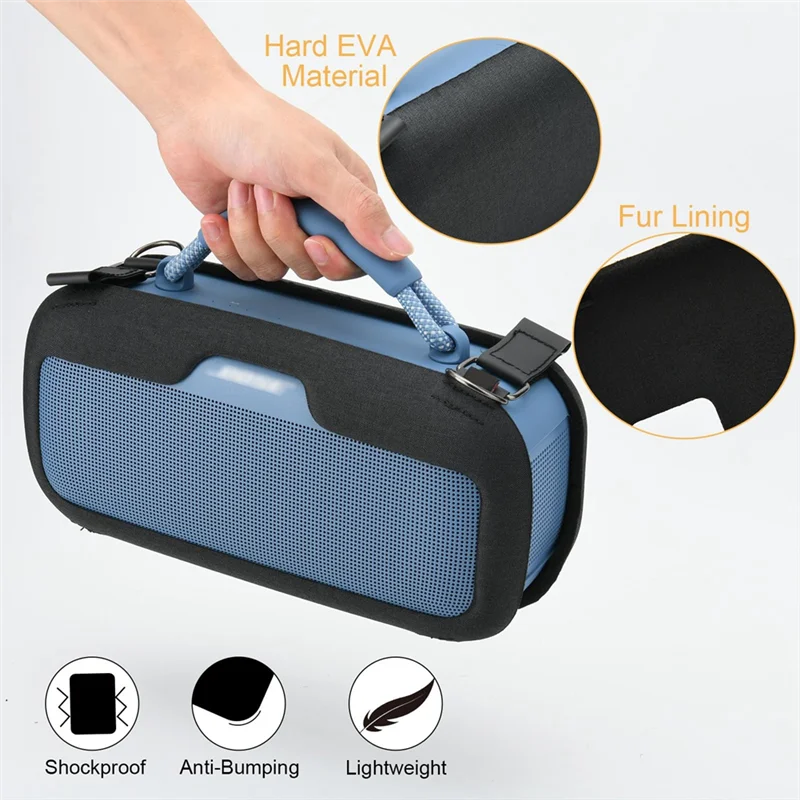 A13E-Speaker Cover For Bose Soundlink Max Portable Speaker, Travel Carrying Cover EVA Protective Cover With Shoulder Strap