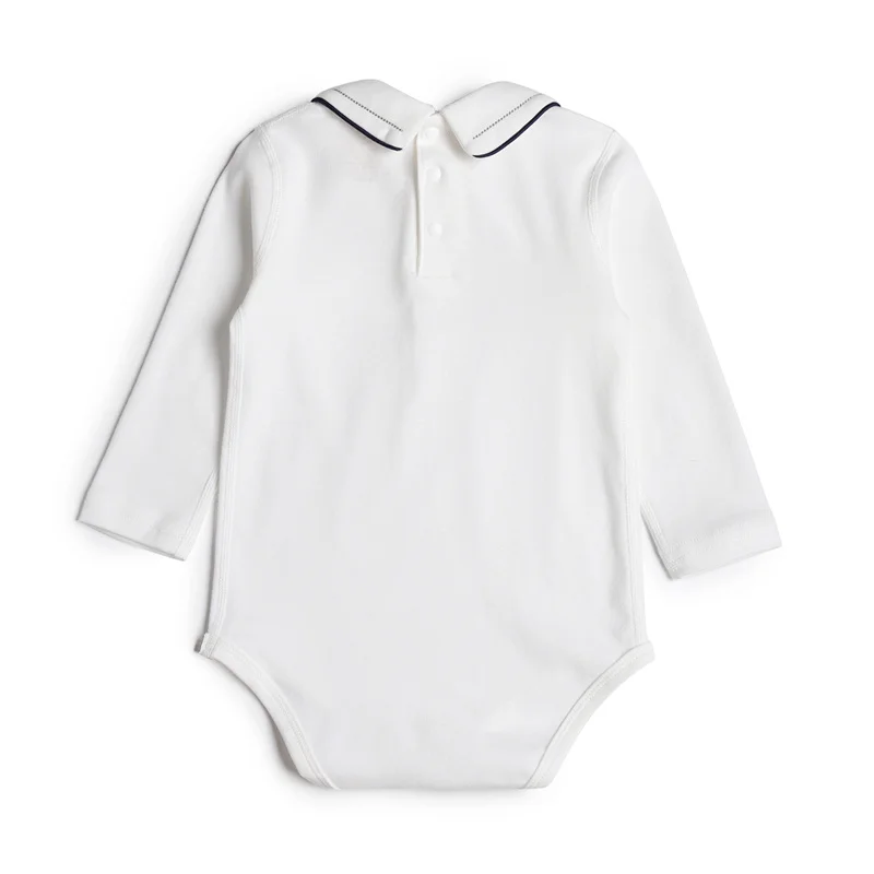 2024 Clibeso Newborn Baby Jumpsuits Kids Boutique Soldier Embroidery White Bodysuit Children Autumn Clothes 0-24M for Girls Boys