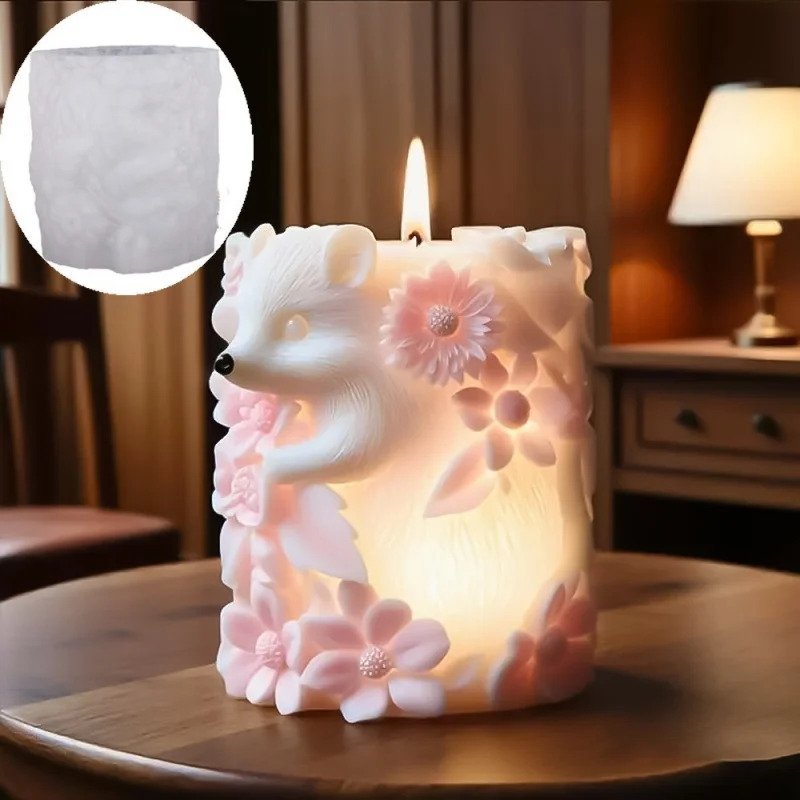 

3pcs Hedgehog Silicone Mold for Scented Candles, Mousse Cake, Soap, Cute Animal Decor