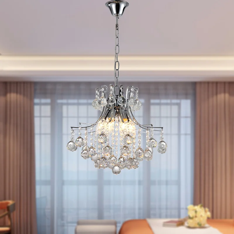 

Crystal modern minimalist living room lamp bedroom lamp porch wrought iron chandelier