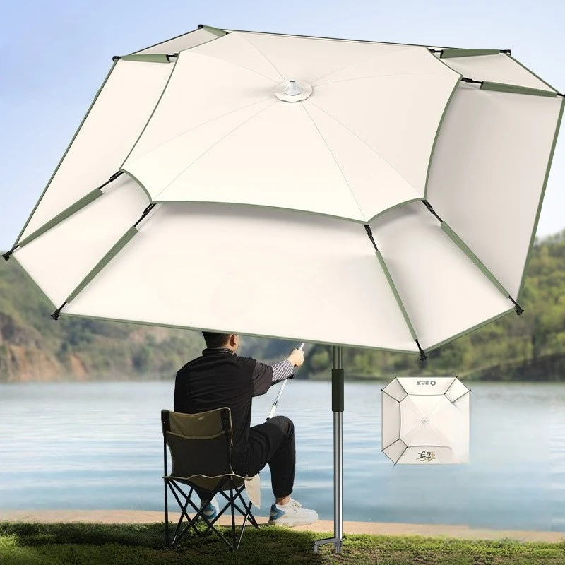 

Fishing Umbrella , Multi-Layer UPF 50+ Protection, Smooth Pinch-Proof Edge, Heavy Duty Outdoor Rain Sun Shelter for Camping