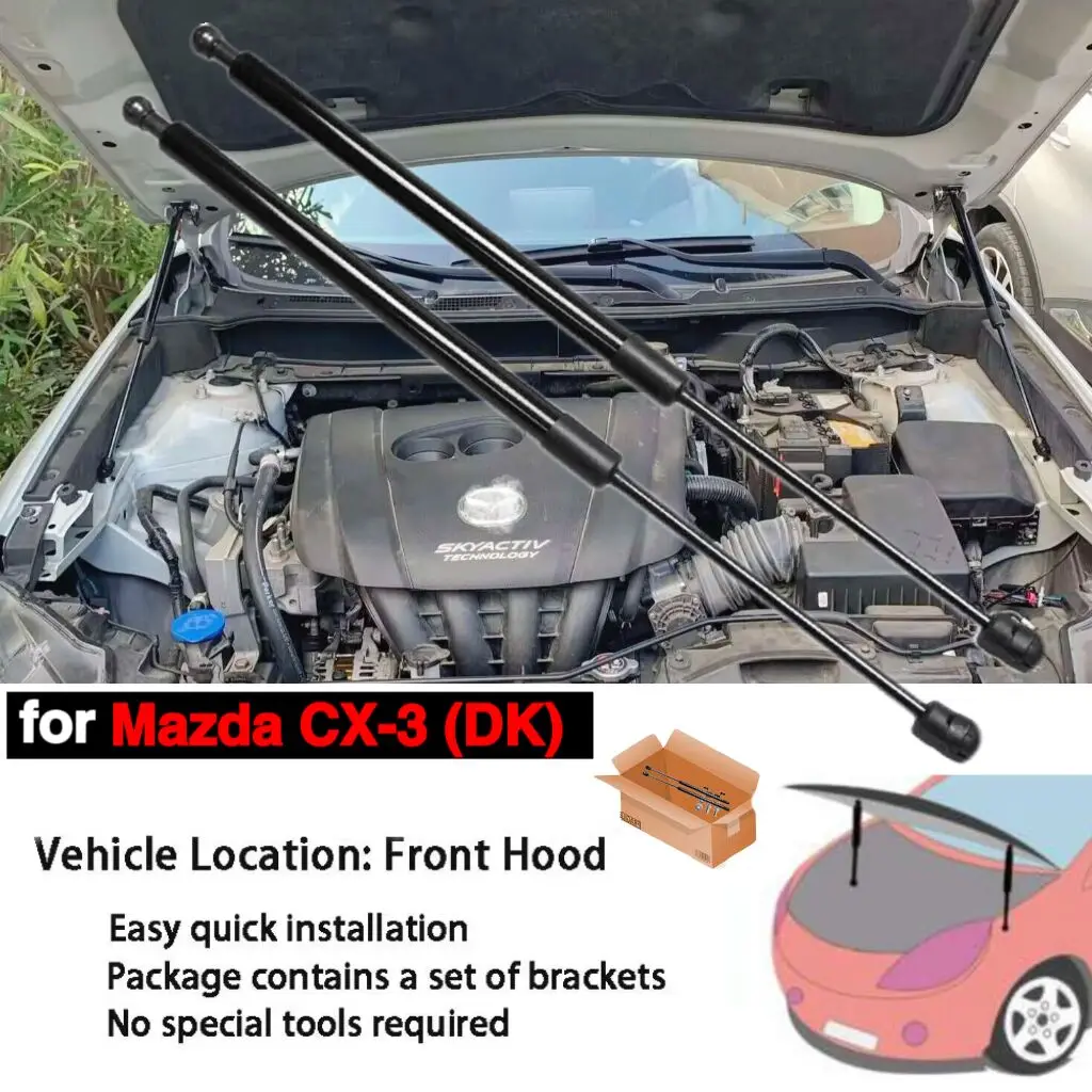 Bonnet Hood Struts For Mazda CX-3 CX3 DK 2015-2023 Modify Shocks Damper Lift Support Piston Rod Hydraulic Cylinders Verin Spring