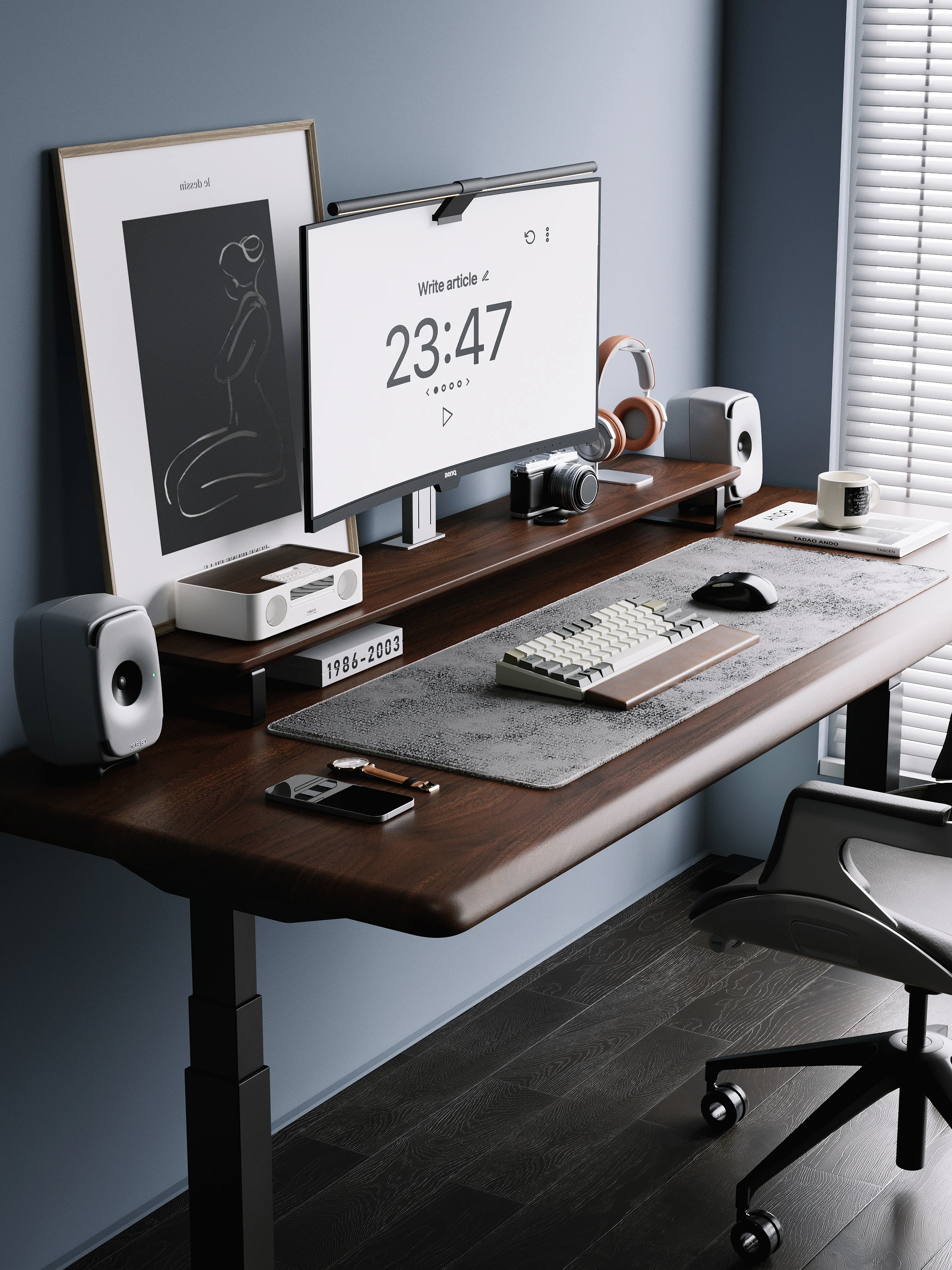 Intelligent adjustable lifting desk, e-sports table, solid wood electric lifting table, computer table, home desk, study table