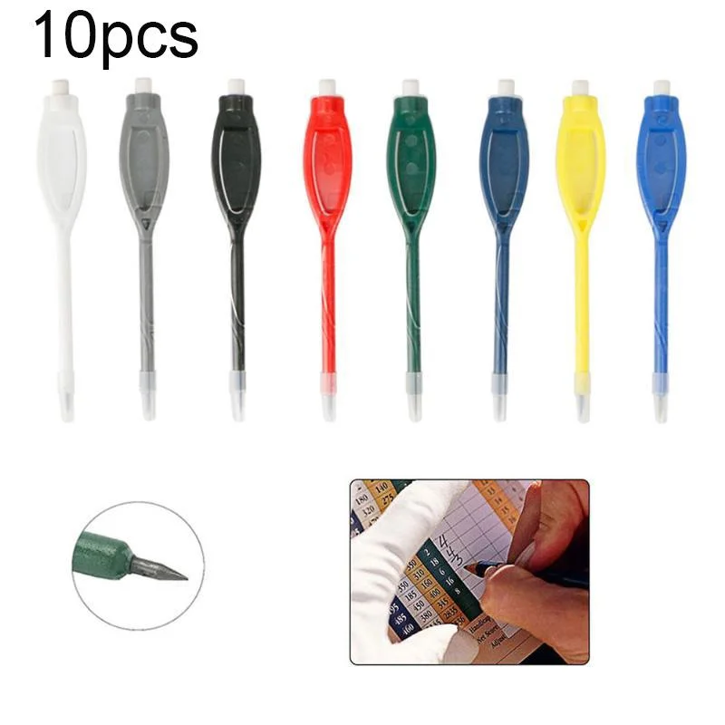 10Pcs Golf Score Pen Golf Scoring Pencils Portable Pencil Clip Golf Accessory Score Card Scoring Pens Pencil For Games Writing