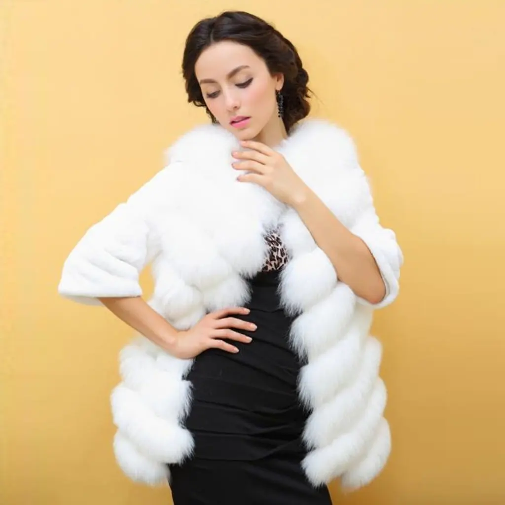 

Women's Long Casual Cardigan Fashion Fur Coat Fox And Snow Rabbit Blend Comfortable Big Size Wholesale