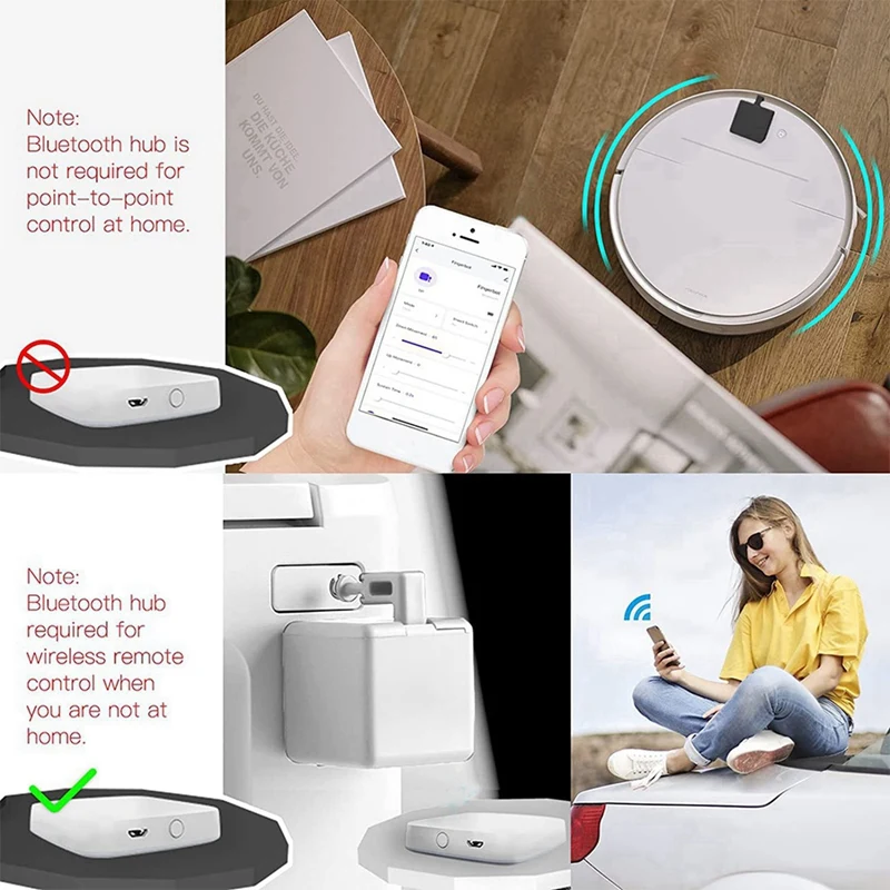 2X Tuya Hub Link Fingerbot To Wi-Fi (Support 2.4Ghz),IFTTT And Timmer Control,1 Gate Way Can Connect Multiple Fingerbots