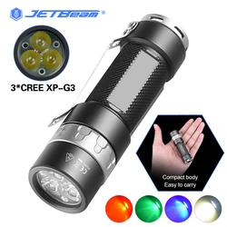 Jetbeam-RRT03キーホルダー懐中電灯、4色光源、ロータリーコントロール、ミニトーチ、1400lm