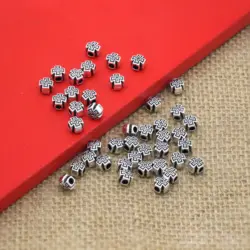 Hollow Cross Engraved Beads 6.2X5.9mm 60PCS Zinc Alloy Christian Spacer L1766 Fashion Jewelry Findings Components