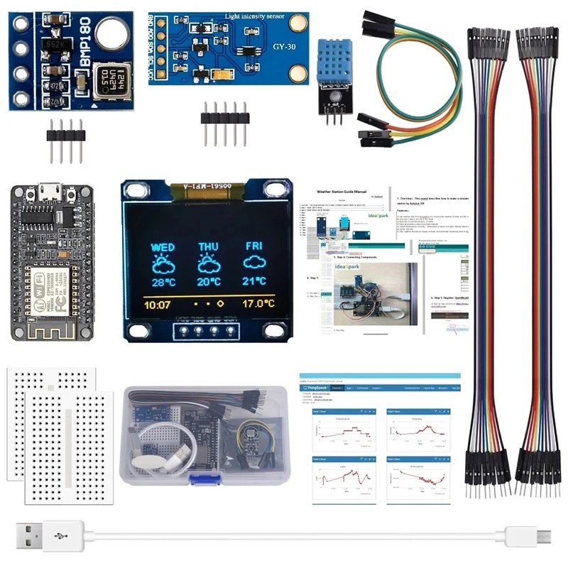 Módulo de Sensor para Arduino Kit con pantalla LCD OLED de 0,96 pulgadas, relé, servomotor, DHT11 para proyectos de inicio