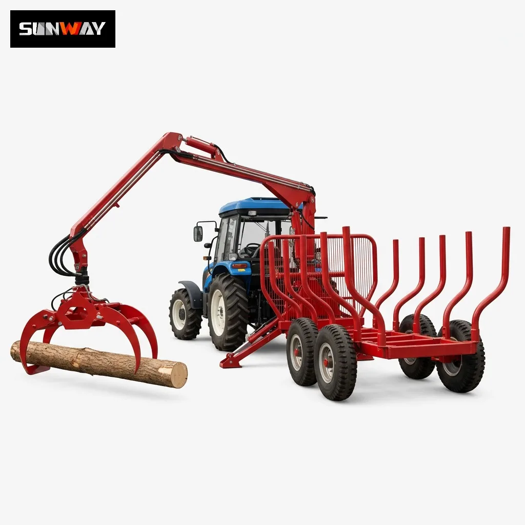 

Hot Sale Full Hydraulic Timber Log Trailer with Engine & Bearing for Forestry Machinery Loading