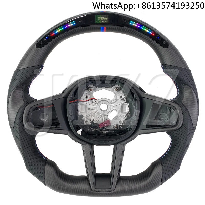 

2017-2025 for BMW CS LCI M2M3M4 X3X4X5X6X7 I3I4 2-5series LED Upgrade Custom Matte Carbon Fiber Car Steering Wheel Interior